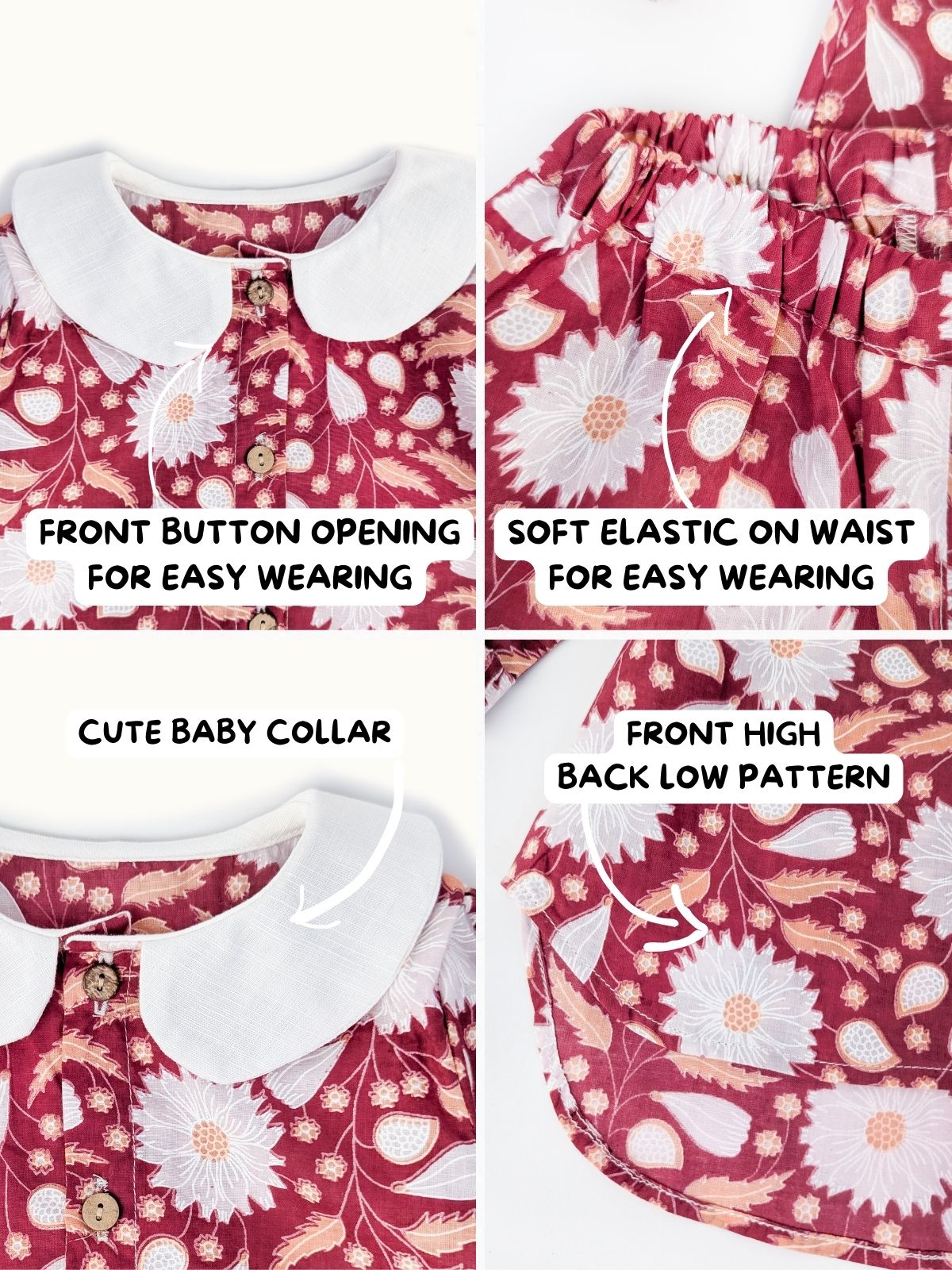 Cherry Baby Collar Sleeve Co-Ord Set