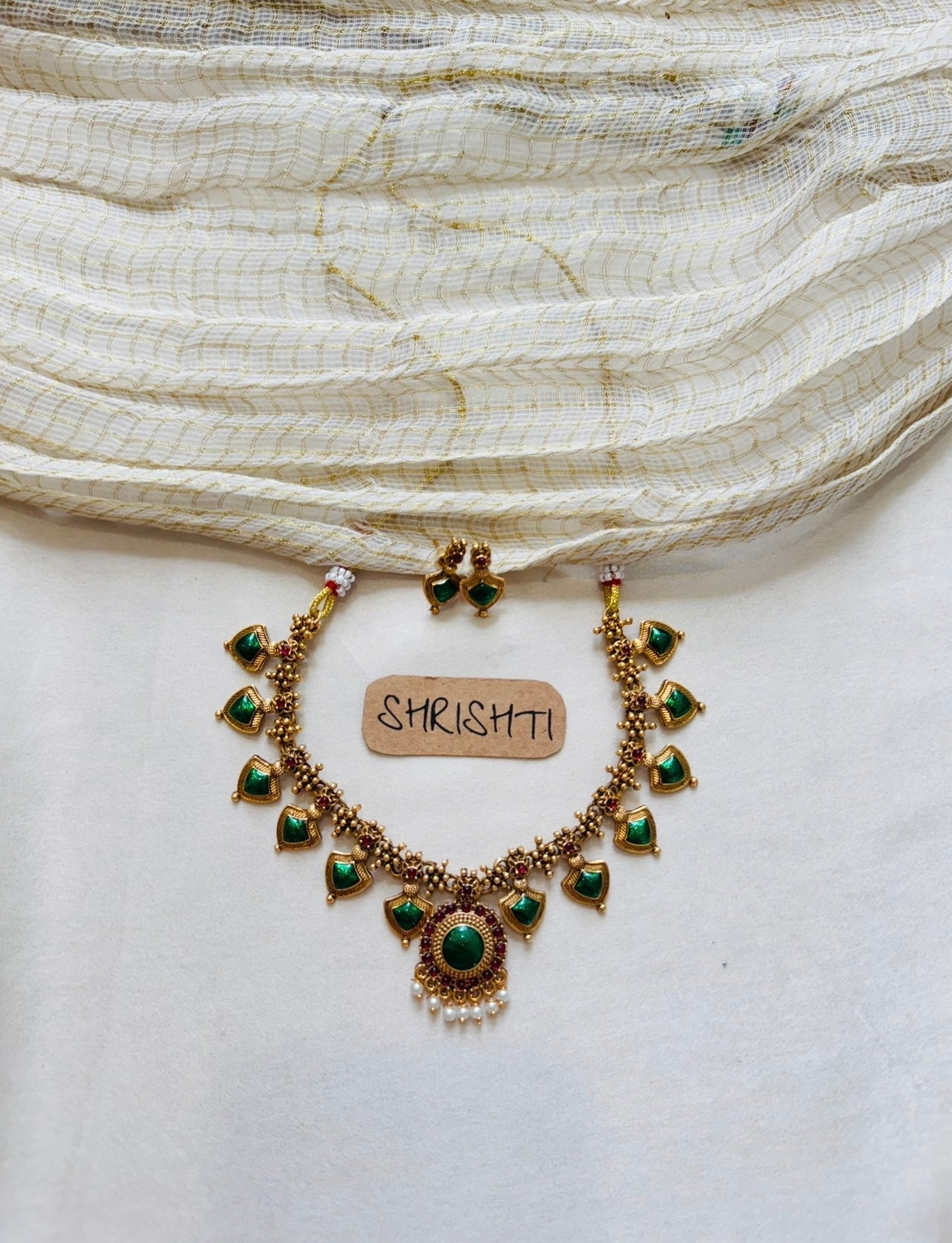 palakka necklace green