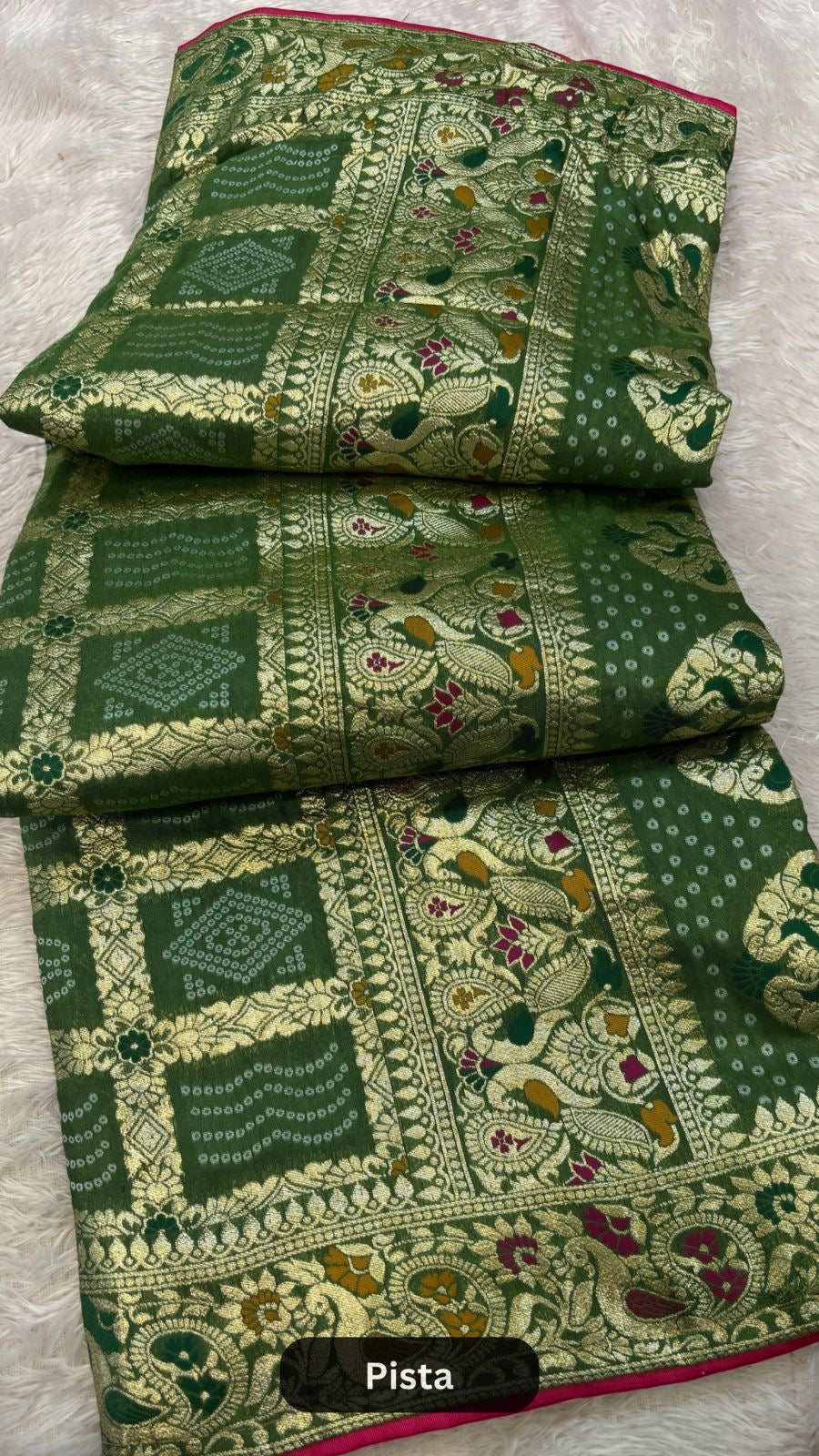 Gharchola Weaving Dola Silk Saree with Heavy Blouse
