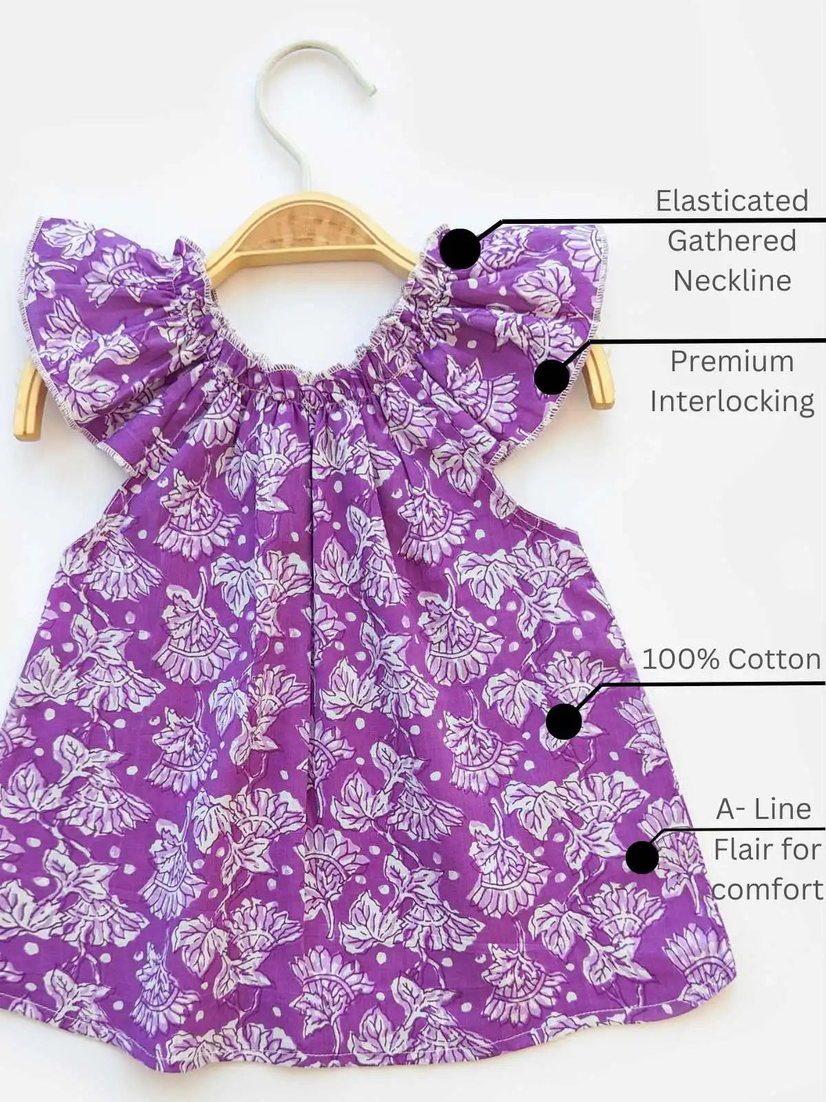 Halemons Baby Girl sea Tulip Pure Cotton Frilled Jabla - Seagreen