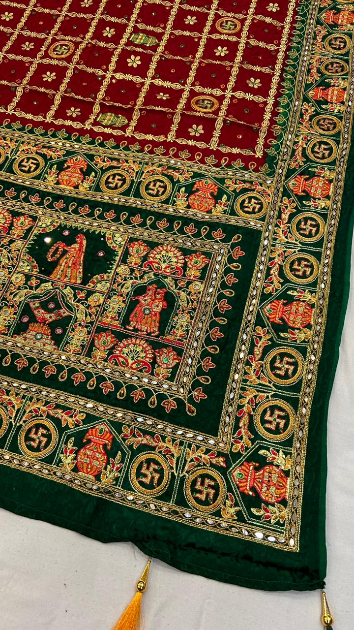 Kutchi Gharchola Saree (Swastik)