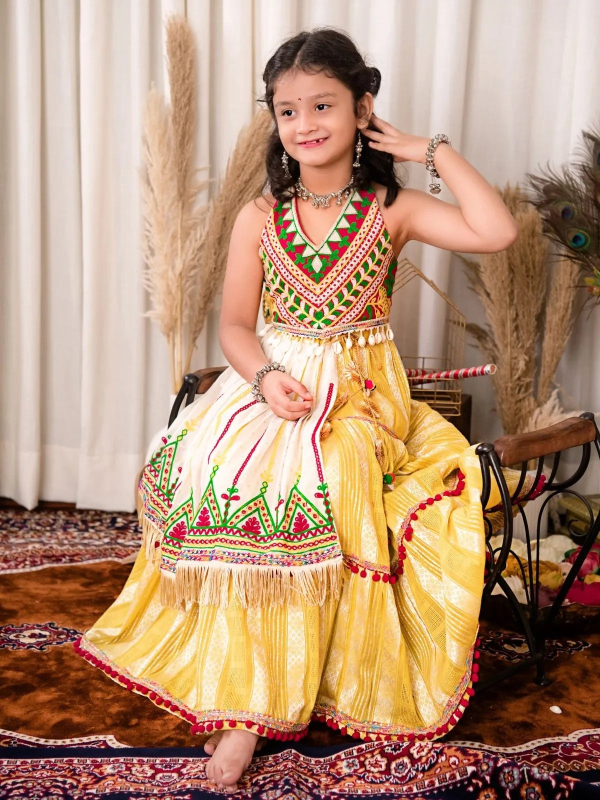 Methi Yellow Maharani Baby Girl Chaniya Choli