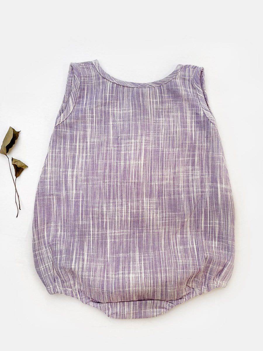 Comfortable Lavender Pure Cotton Baby Bubble Romper