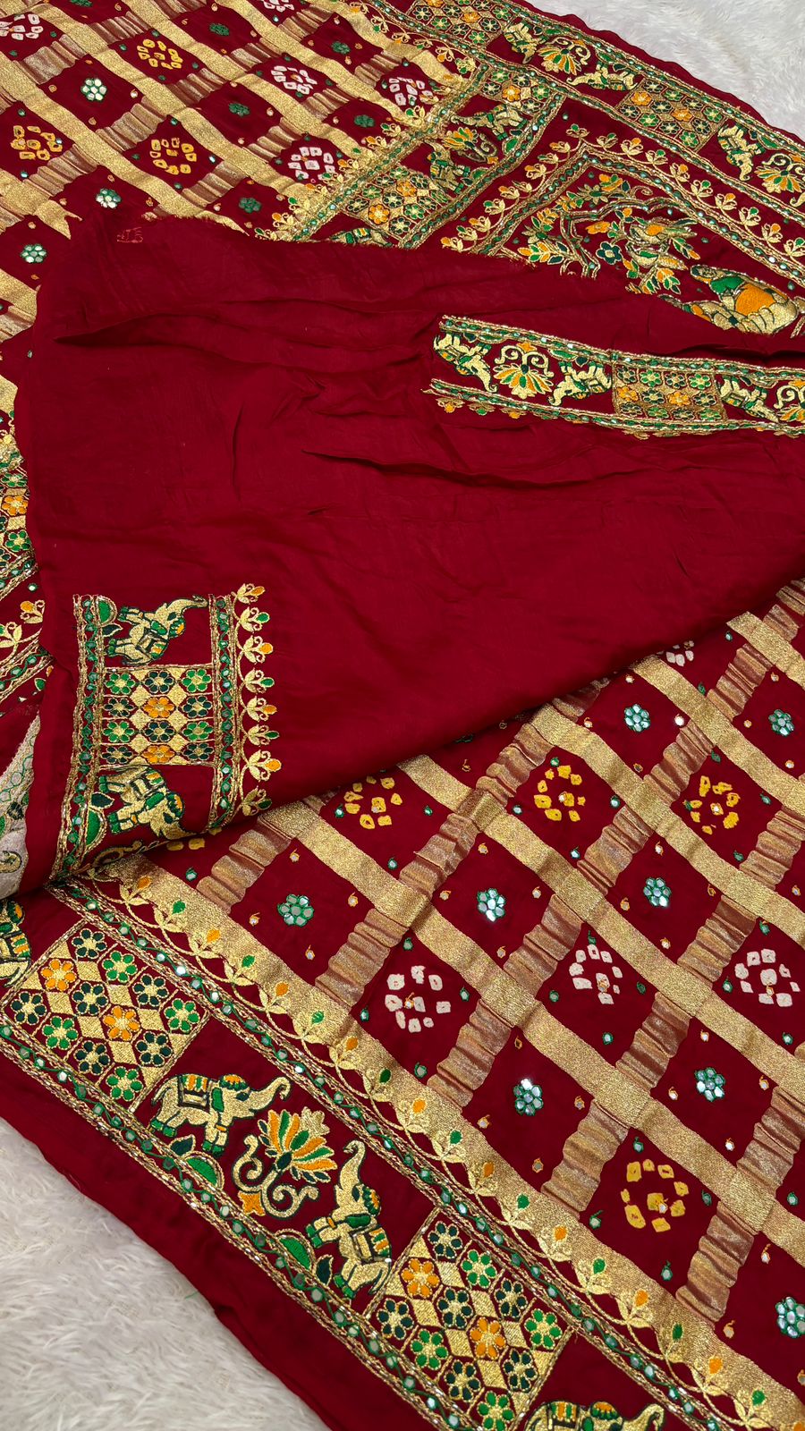 Traditional Gharchola Saree (807 Maroon)