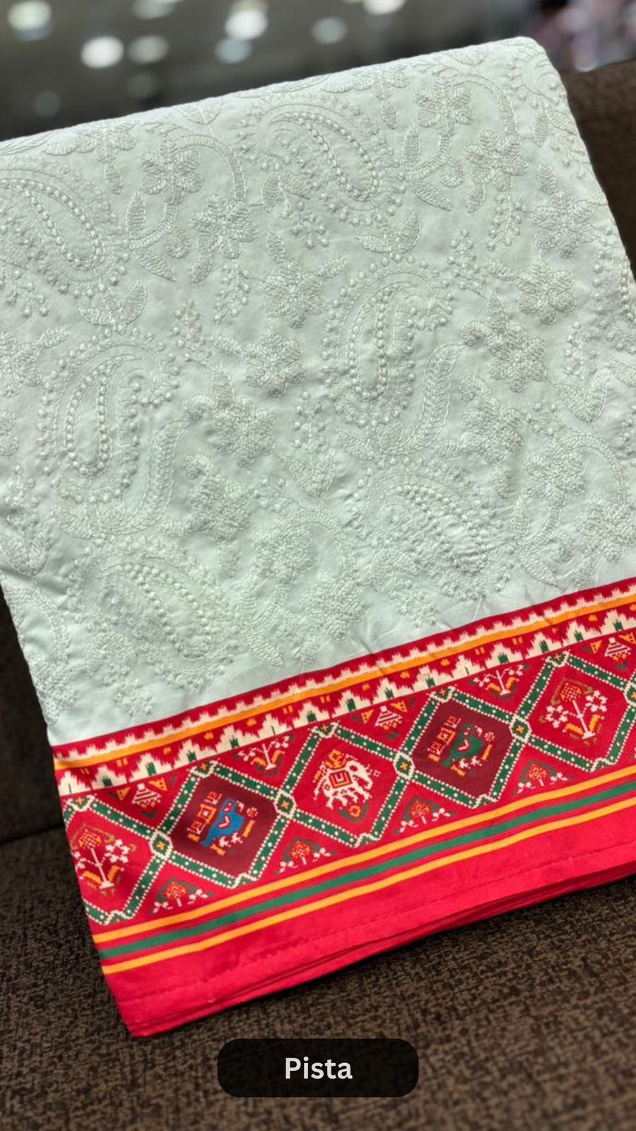 Lakhnavi Chikankari Patola Saree