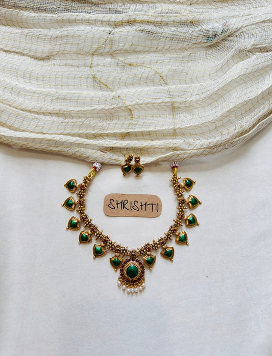 palakka necklace green