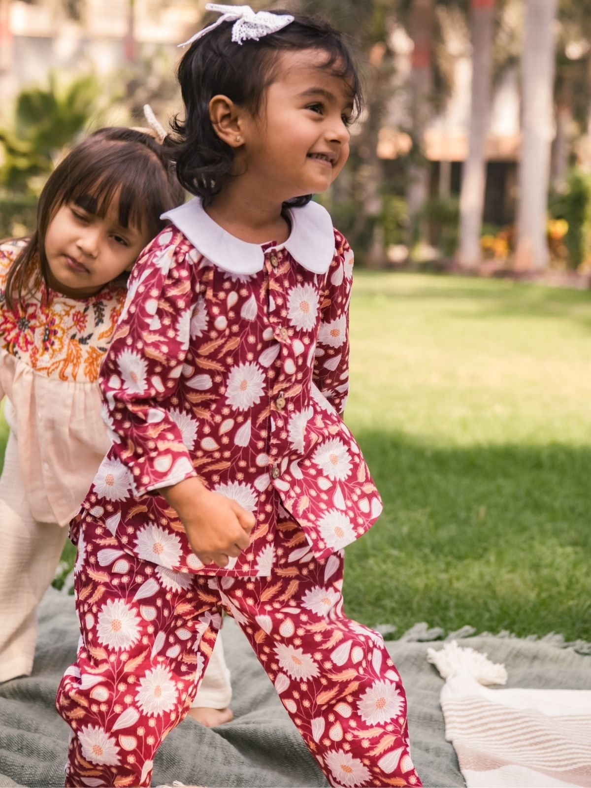 Cherry Baby Collar Sleeve Co-Ord Set