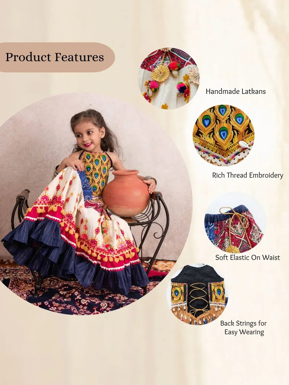 Morpankh Multicolour Chaniya Choli for Girls
