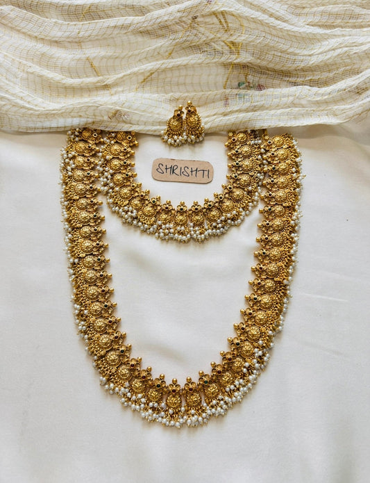 pearls gold bridal set