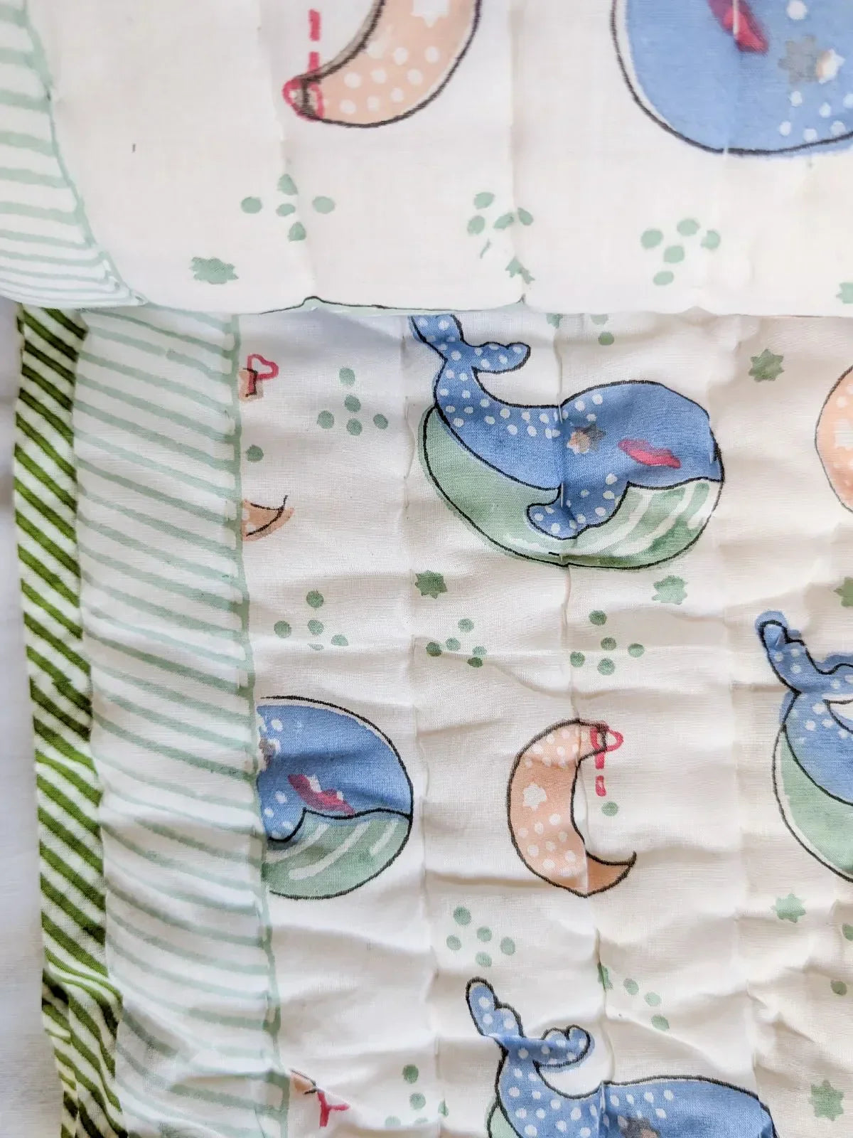 Sea Whale Print Cotton Big Size Quilted Mat