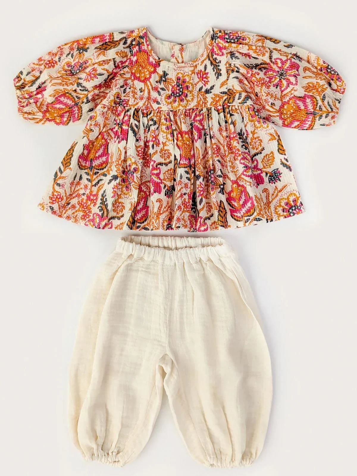 Sophia Summer Pure Cotton Little Girl Top Bottom Set