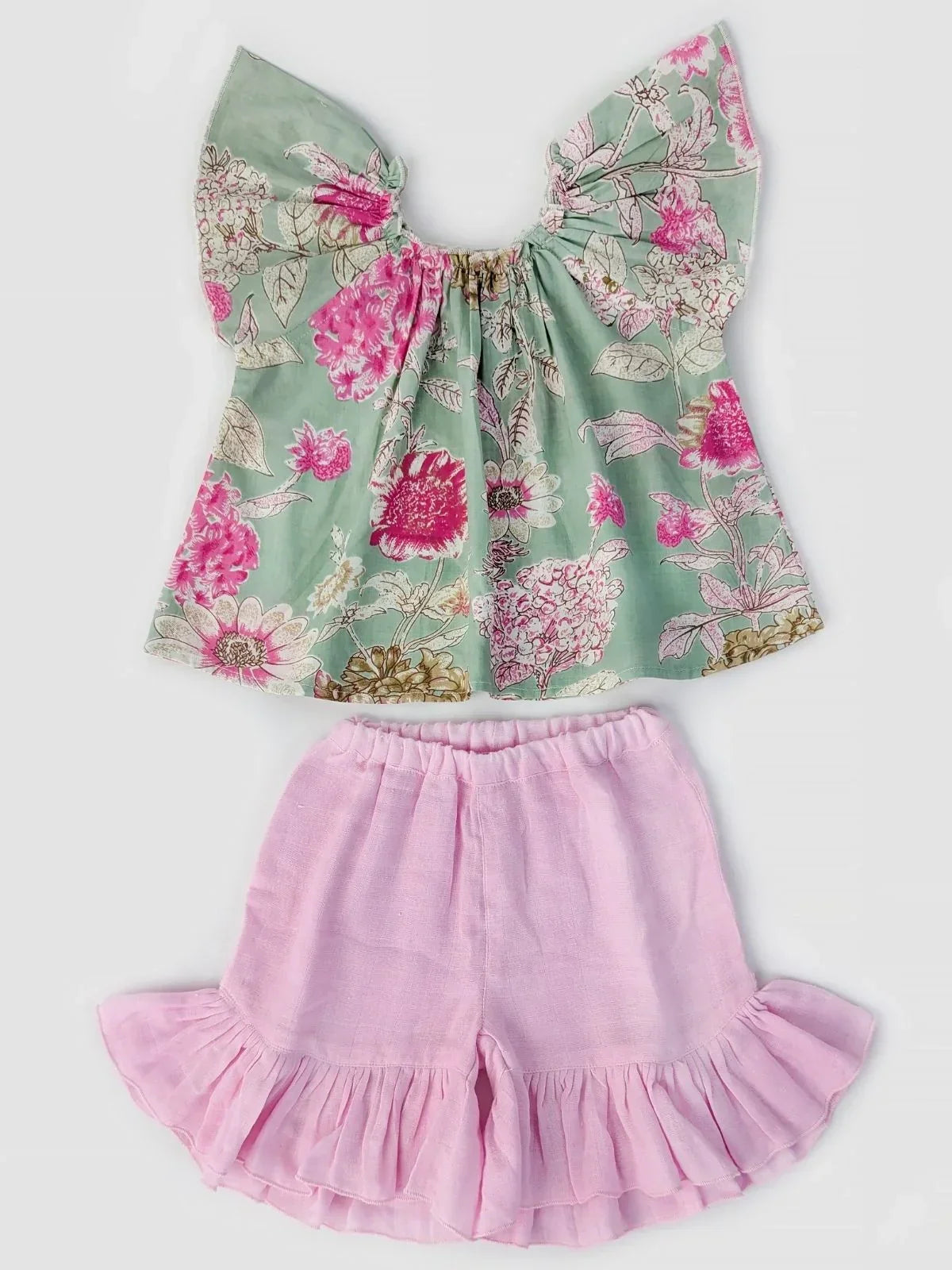 Lily Green Pinky Tiny Tulip Top Bottom Set
