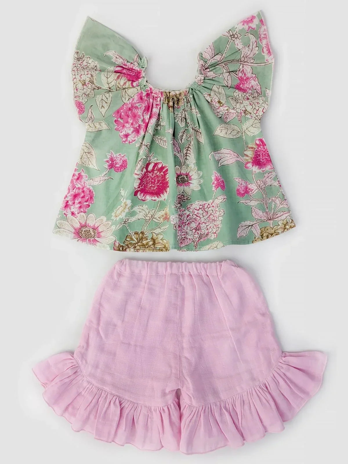 Lily Green Pinky Tiny Tulip Top Bottom Set