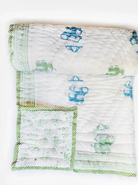 Nani's Comfort Ultrasoft Elephant Cotton Big Size Quilted Mat