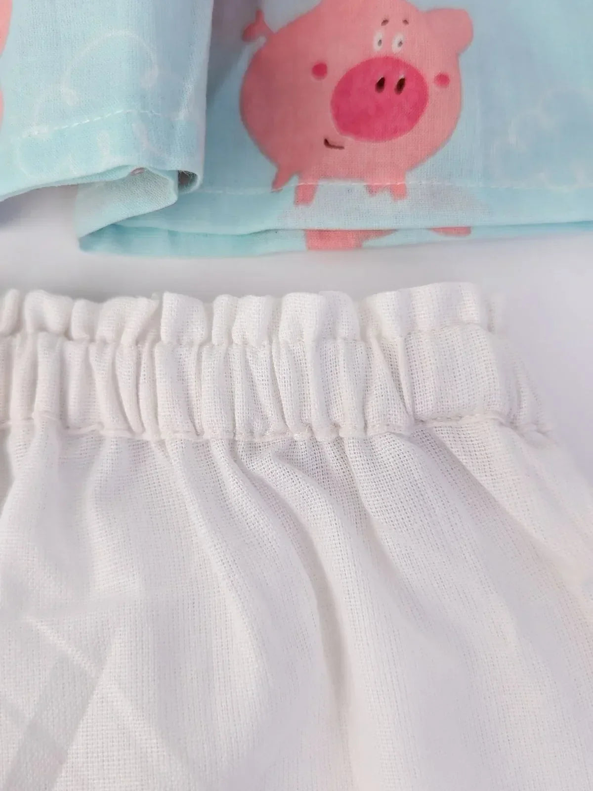 Ariel Piggy Cotton Crochet Lace Girls Top Bottom Set