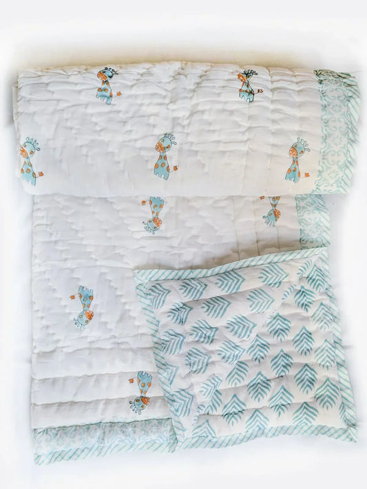 Mother's Touch Ultrasoft Giraffe Cotton Big Size Quilted Mat