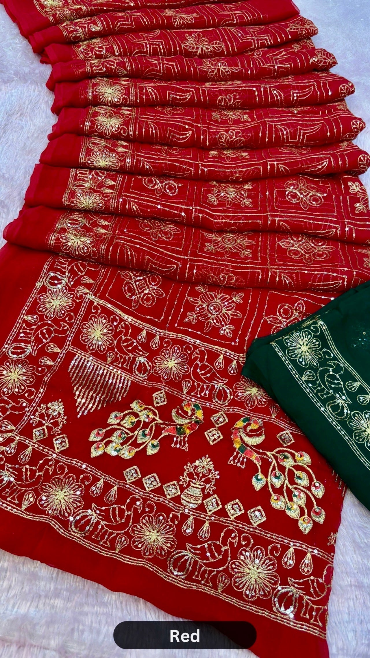 Swastik Heritage Gharchola Saree with Sequence Work