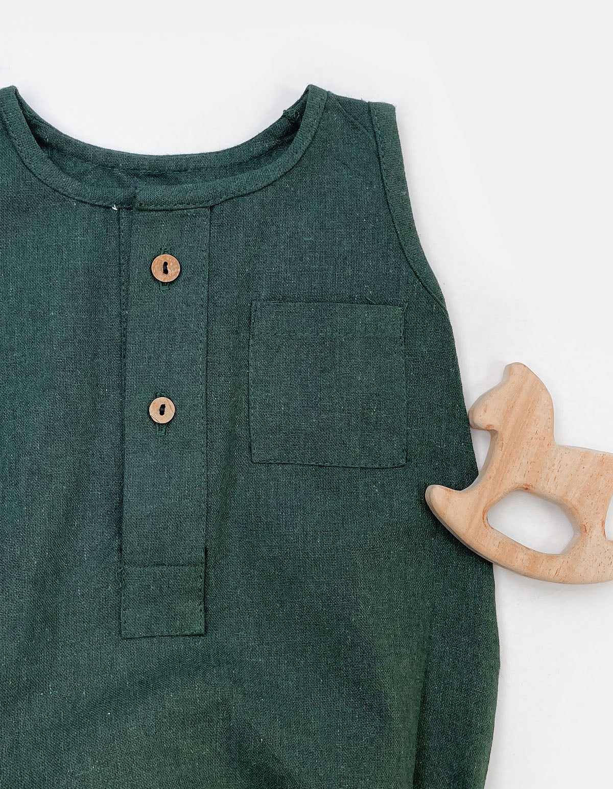 Green Pure Cotton Unisex NewBorn Bubble Romper
