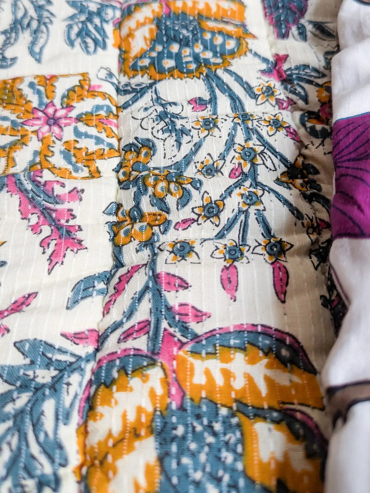 Purple Poppy Floral Quilted Cotton Trio Mats