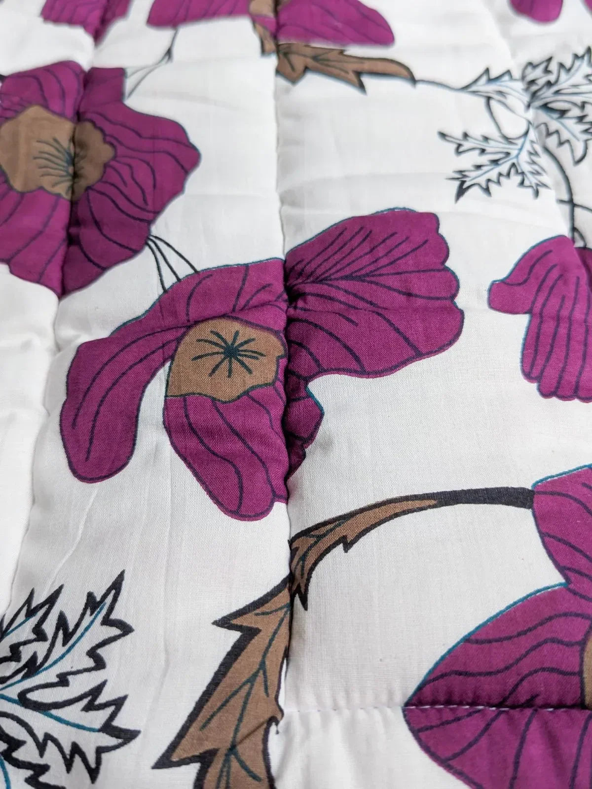 Purple Poppy Floral Quilted Cotton Trio Mats