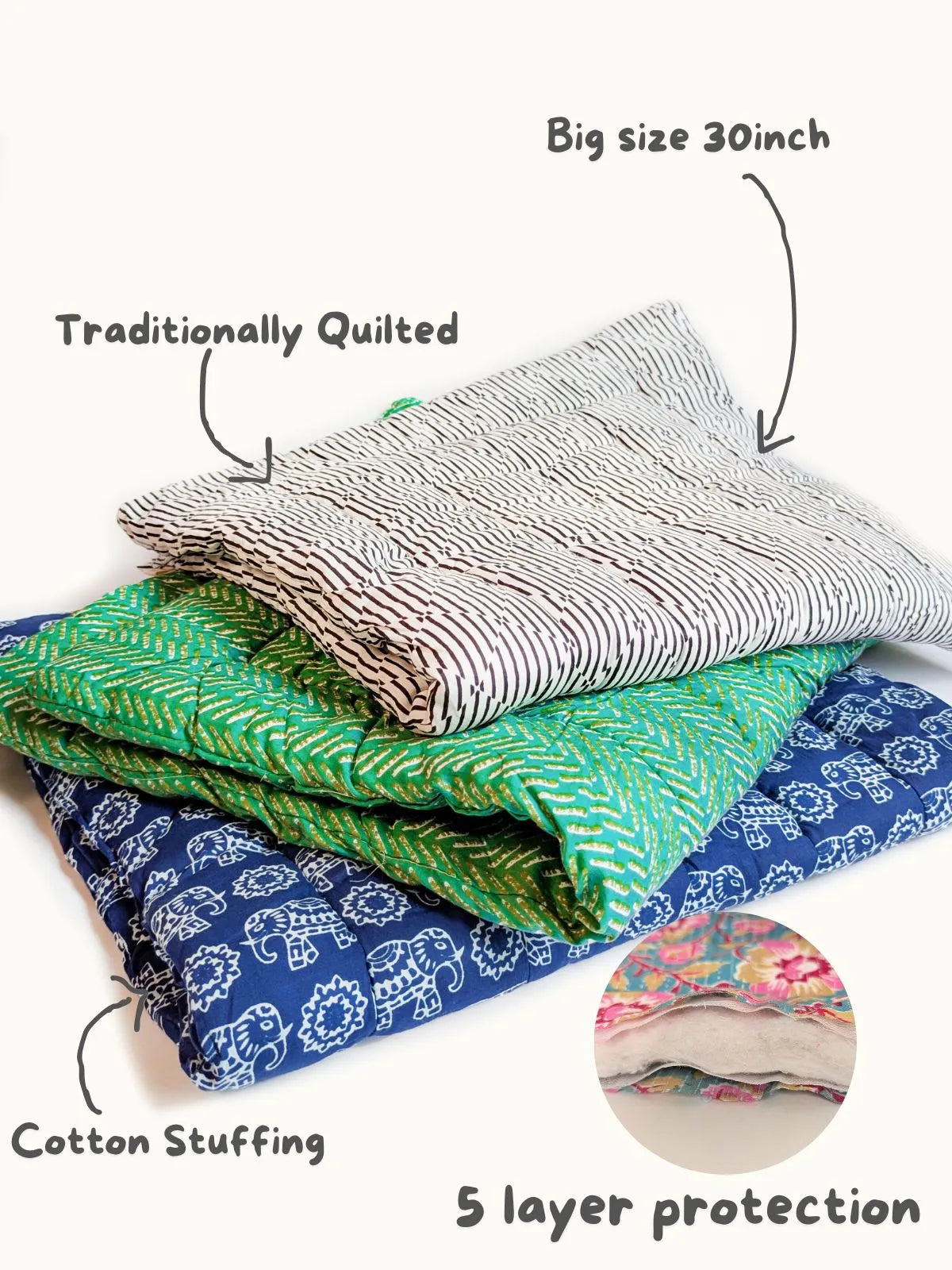 Elephant Safari Ultrasoft Fluffy Cotton Mats Pack of 3