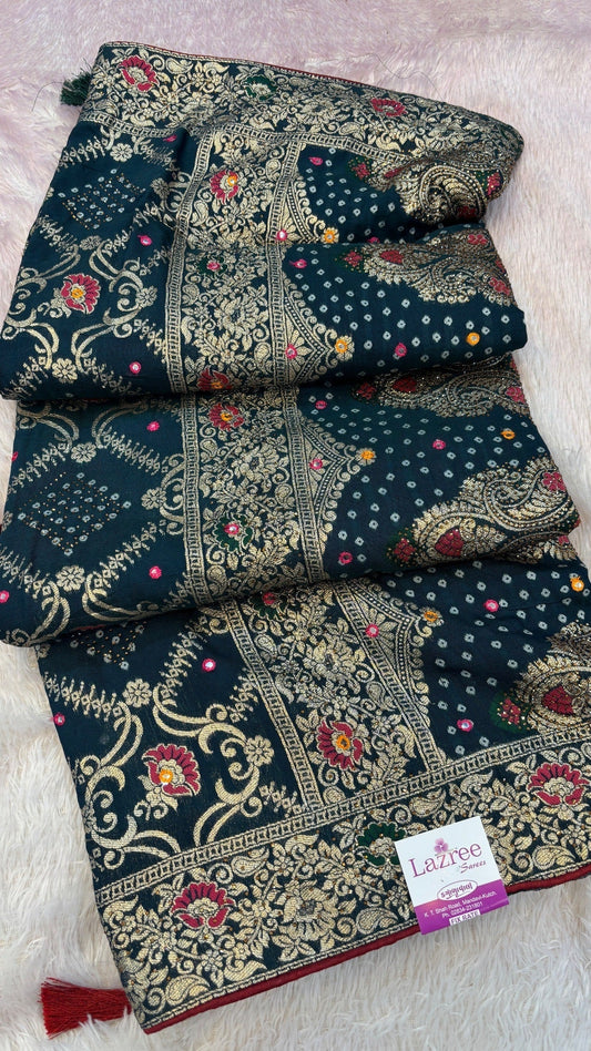 Bandhej Saree With Siroski Work (Youtube Collocation) Vol.2