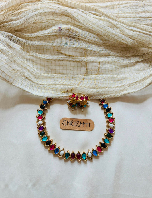 navaratna mango necklace