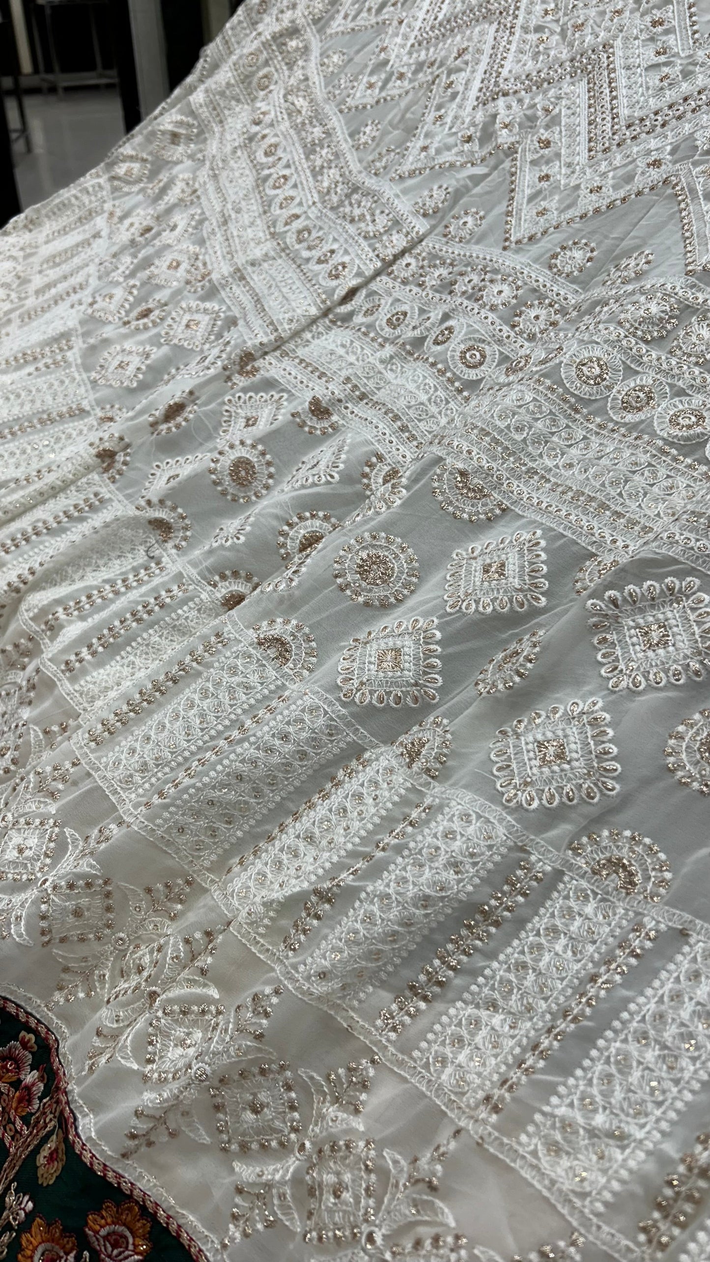 White Dola Silk With Bandhani Duppta Lehanga Choli