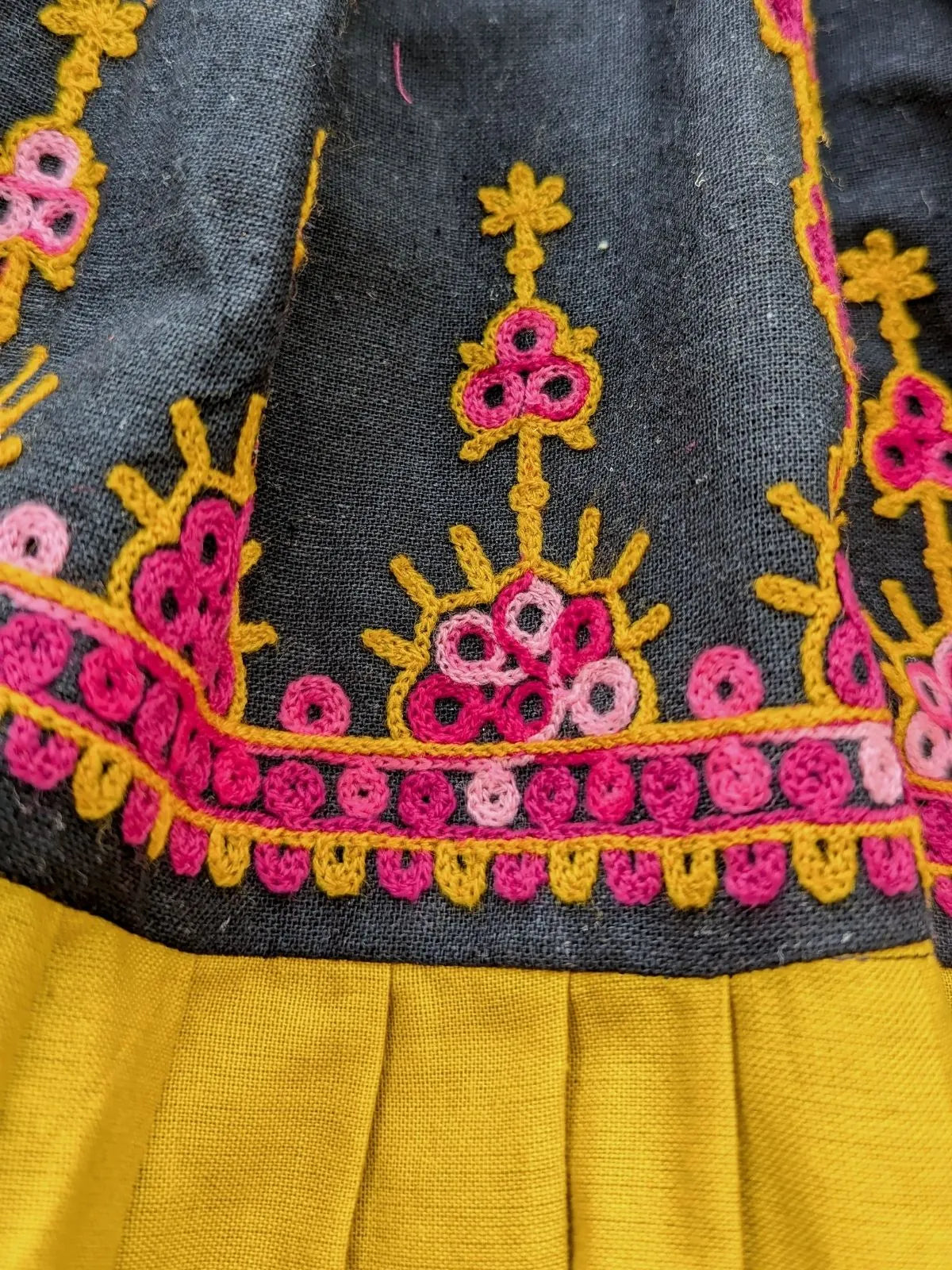 Black Gamthi Traditional Lehenga Choli for Girls