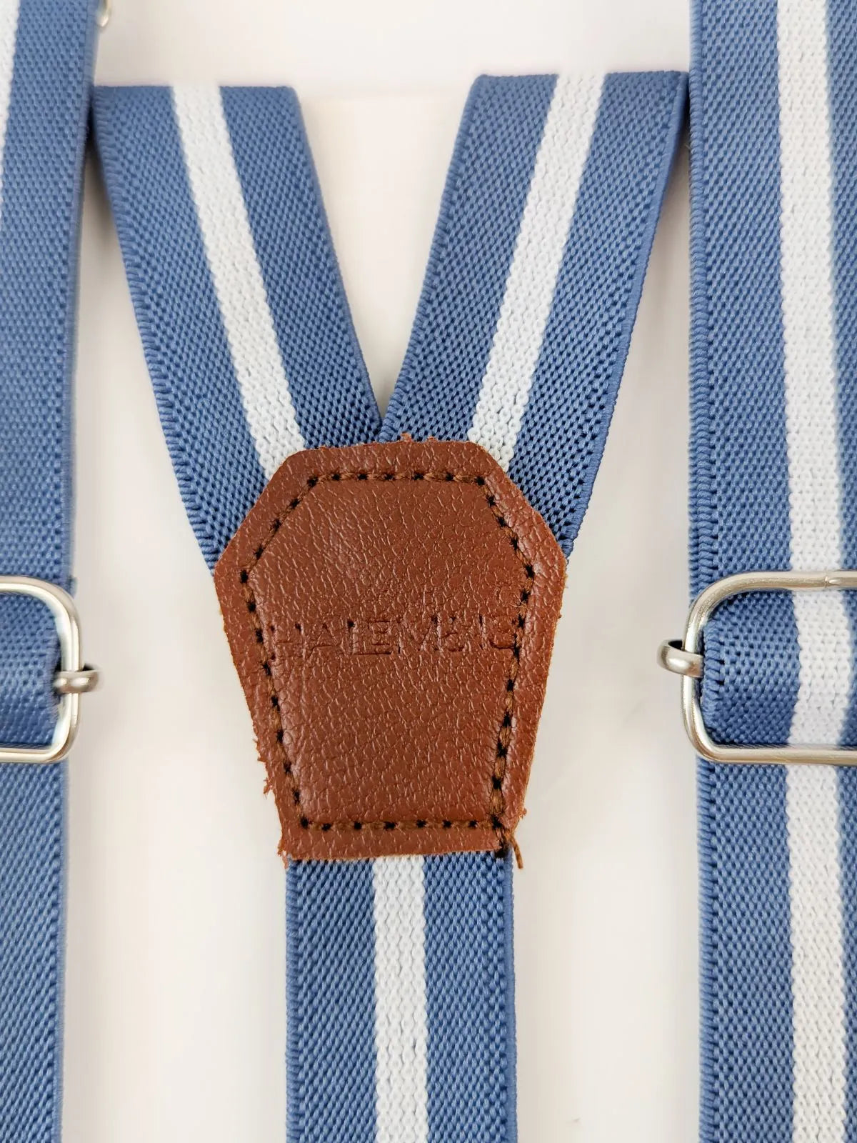 Blue Adjustable Suspender with Neck Bow