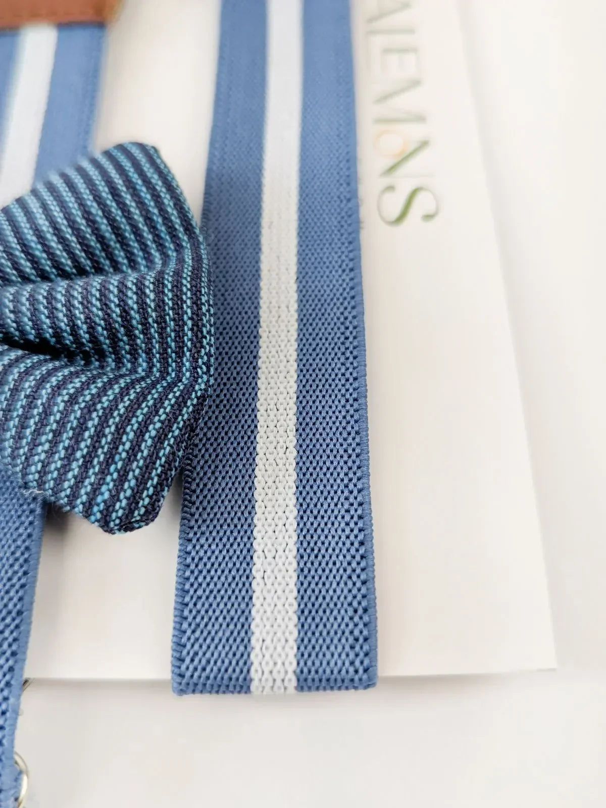 Blue Adjustable Suspender with Neck Bow