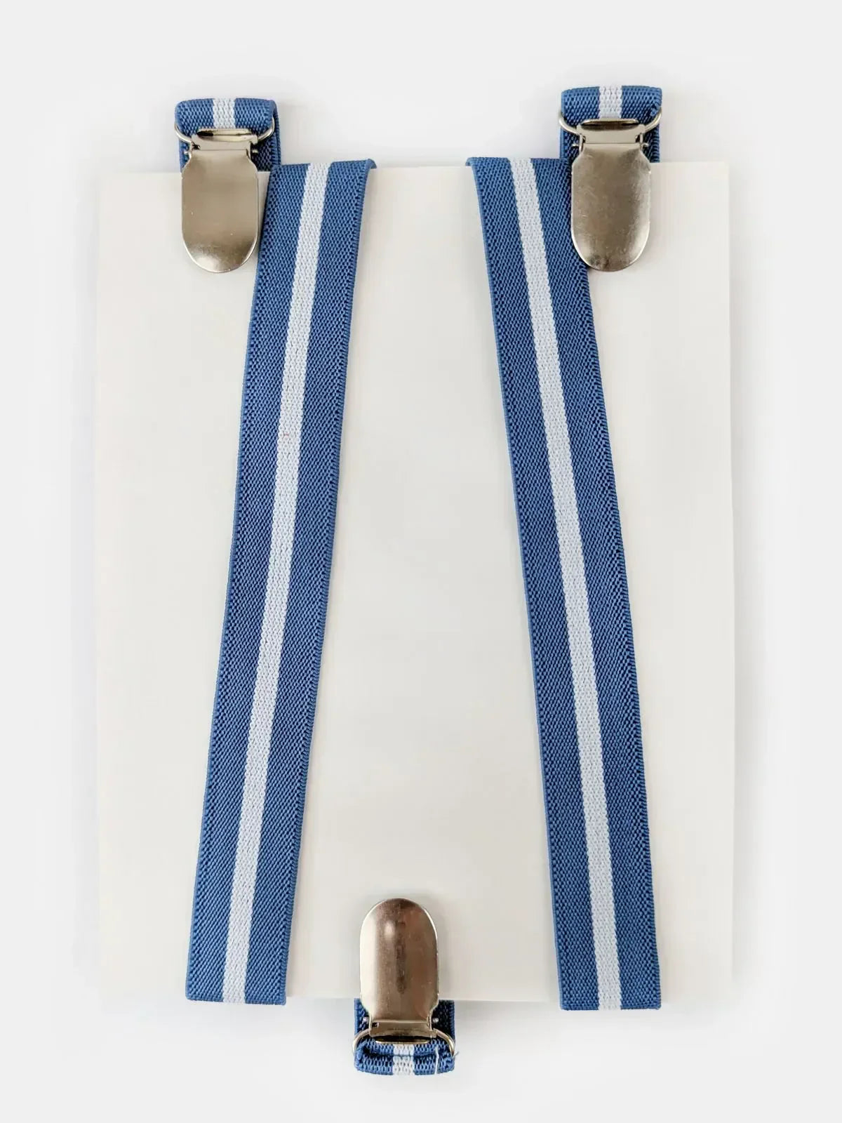 Blue Adjustable Suspender with Neck Bow