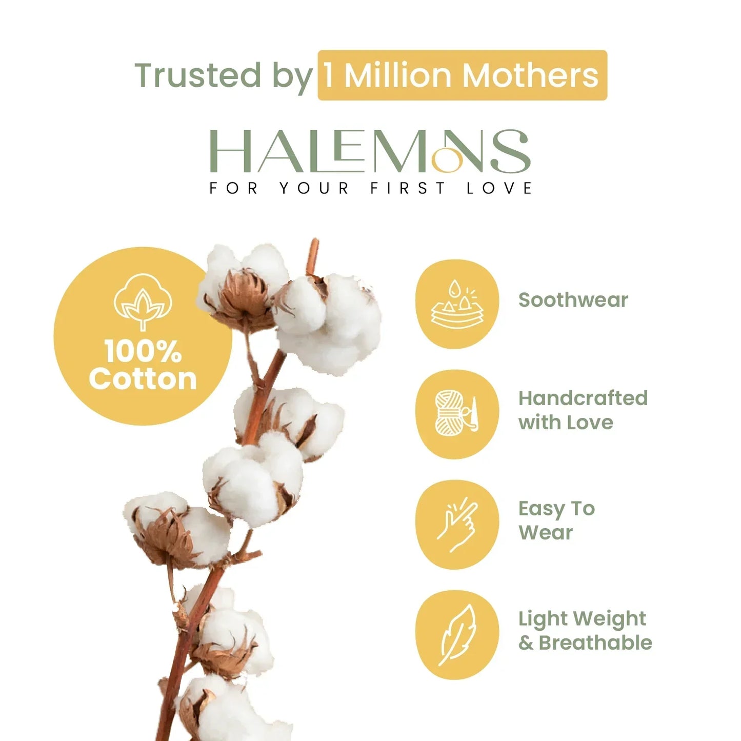 Halemons Baby Girl Pure Cotton Butter Bloomers World's Softest Elastic - Peach