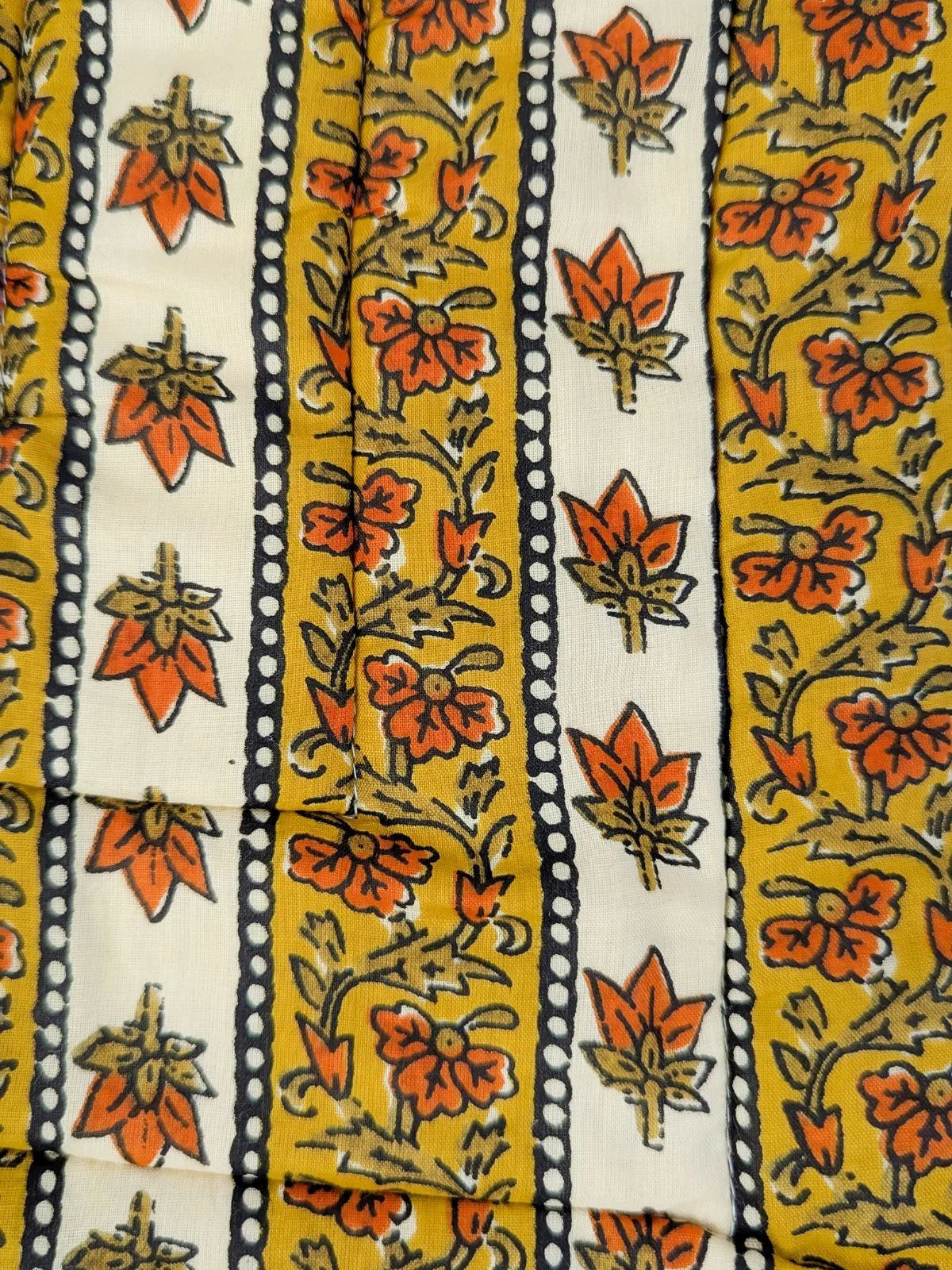 Floral Bohemian Cotton Stuffed Mats Pack Of 3