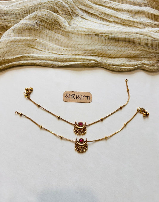 ruby charm anklet