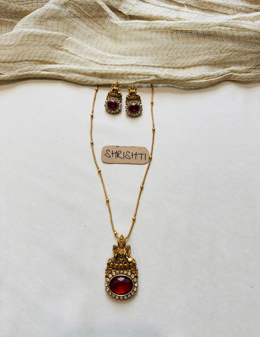 lakshmi pendant ruby