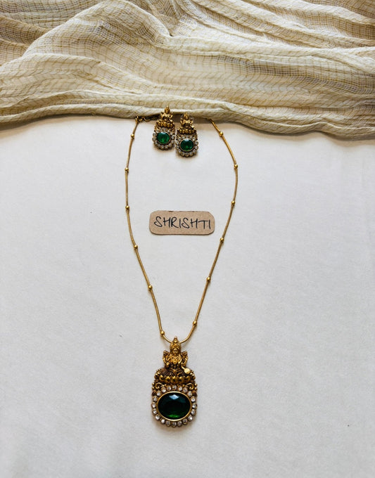 lakshmi pendant green