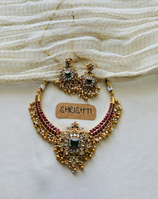 kundan necklace gold