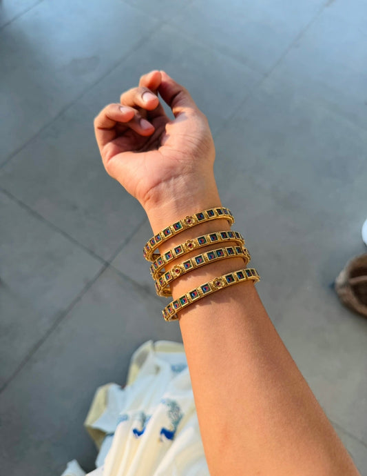 peacock bangles 4 pieces