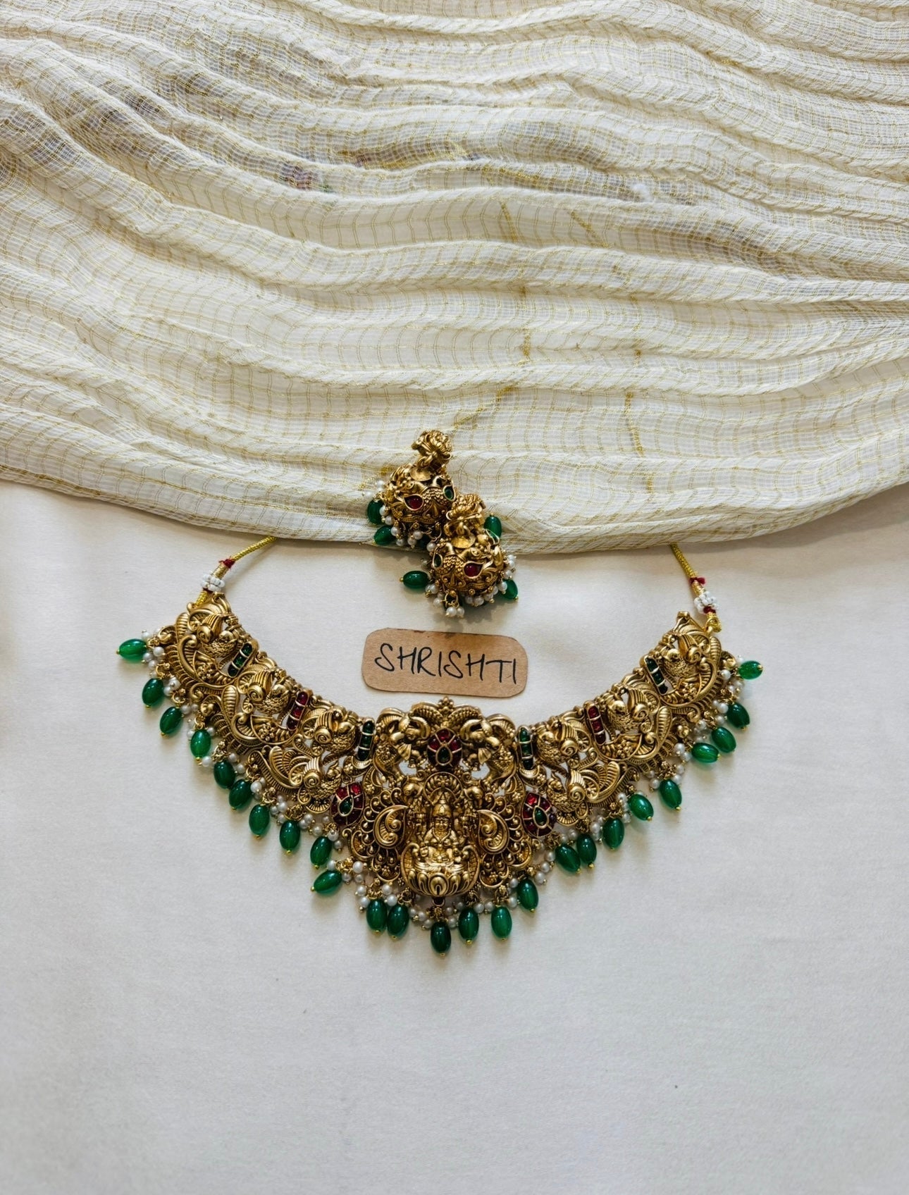 bridal necklace green 1