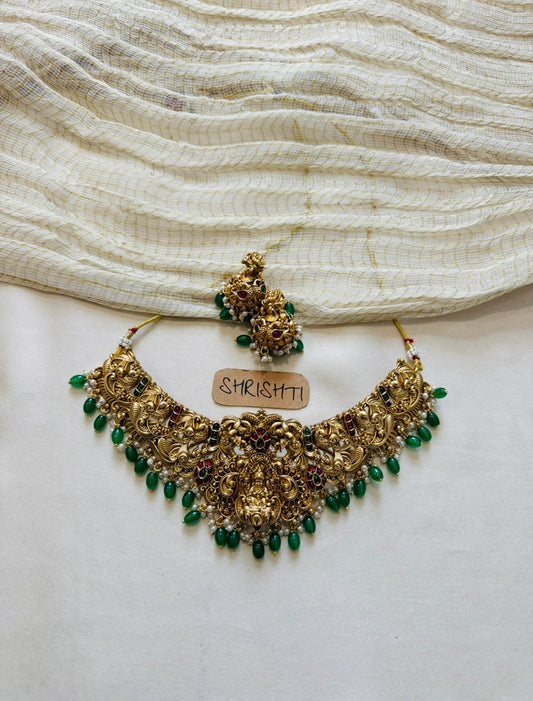 bridal necklace green 1