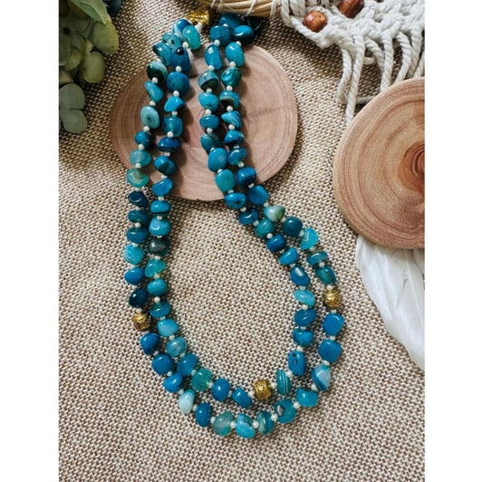 blue beads semi precious