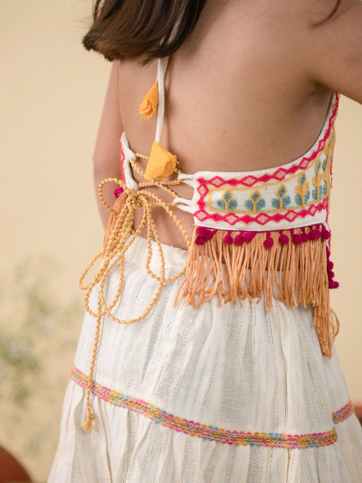 Cream Classic Lehenga Choli for Festival