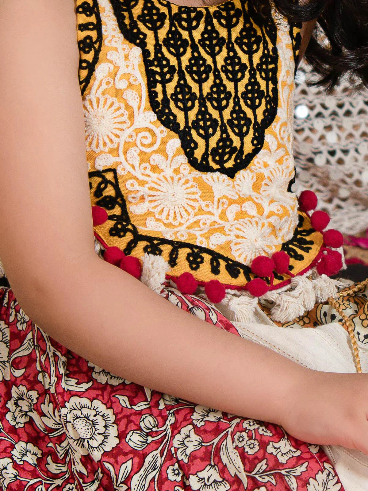 Innocent Festive Black Flaired Chaniya Choli for Kids