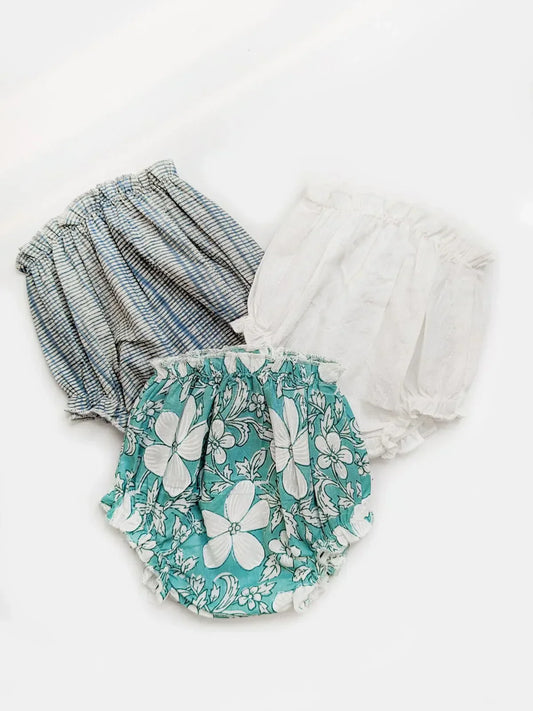 Halemons Baby Girl Pure Cotton Butter Bloomers World's Softest Elastic - Sea Green