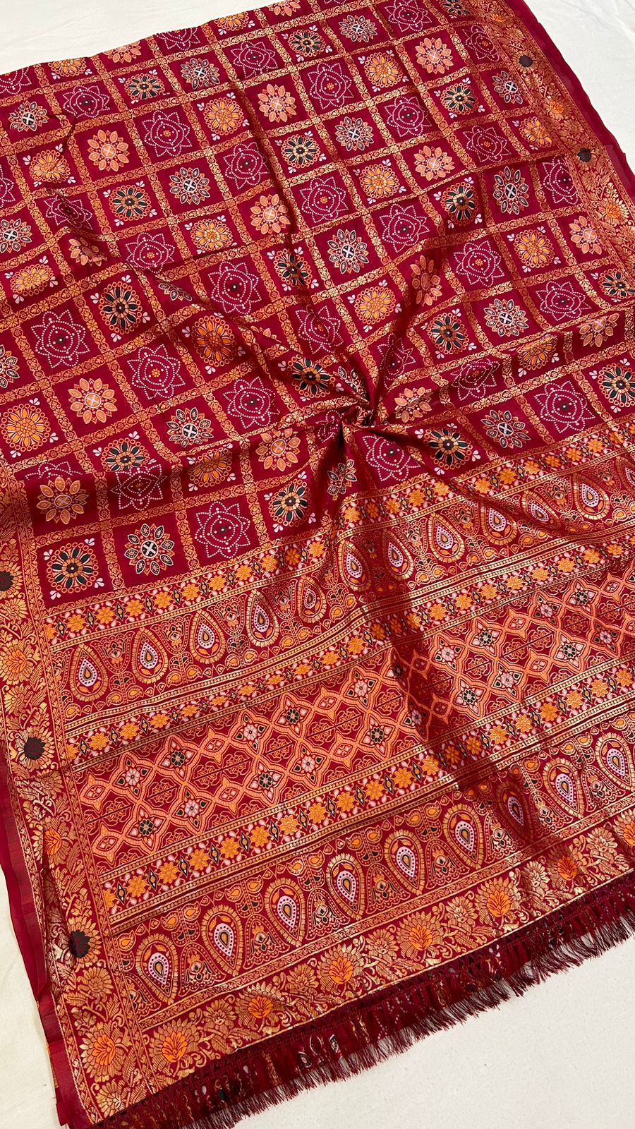 Ajrakh Soft Silk Sarees we