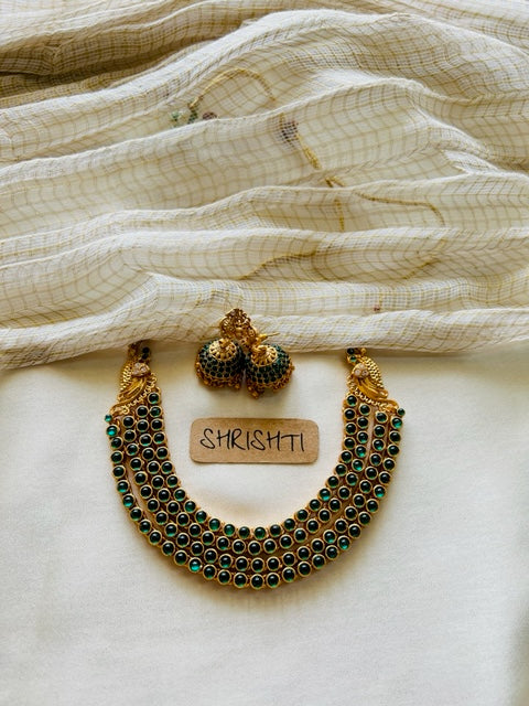 Peacock layer green stones