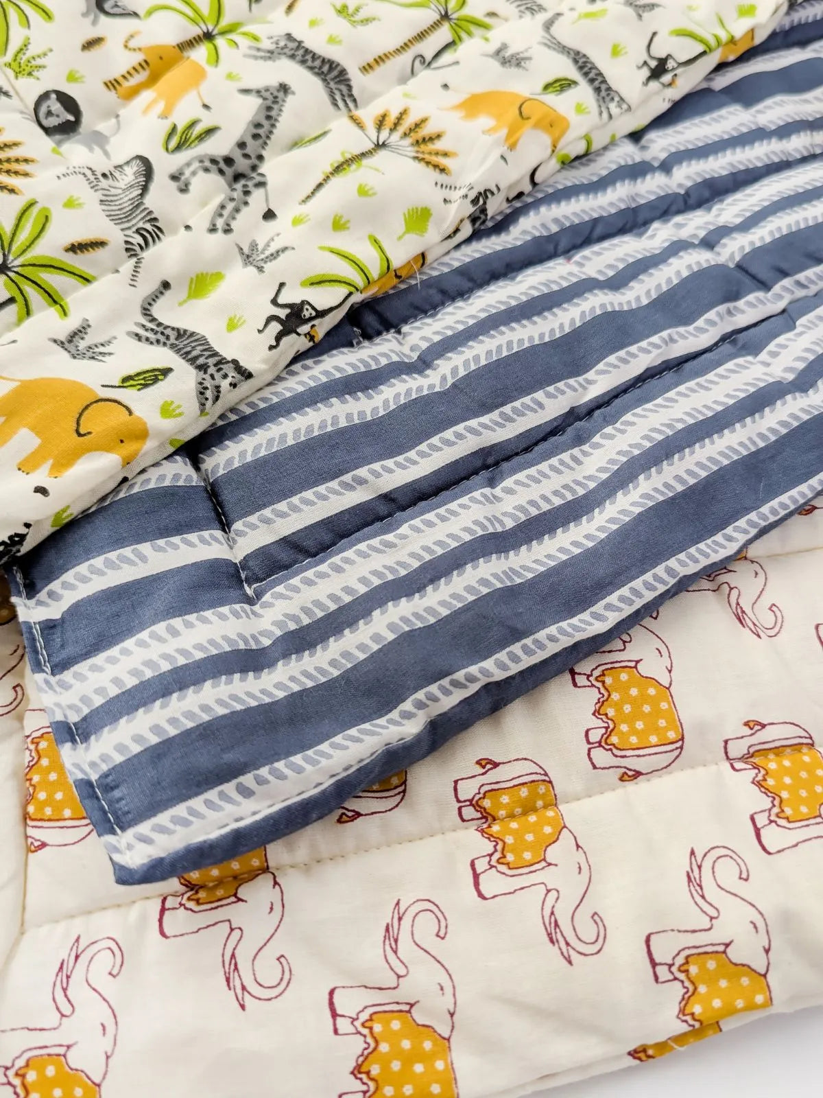Jungle Printed Elephant Giraffe Trio Mat Set