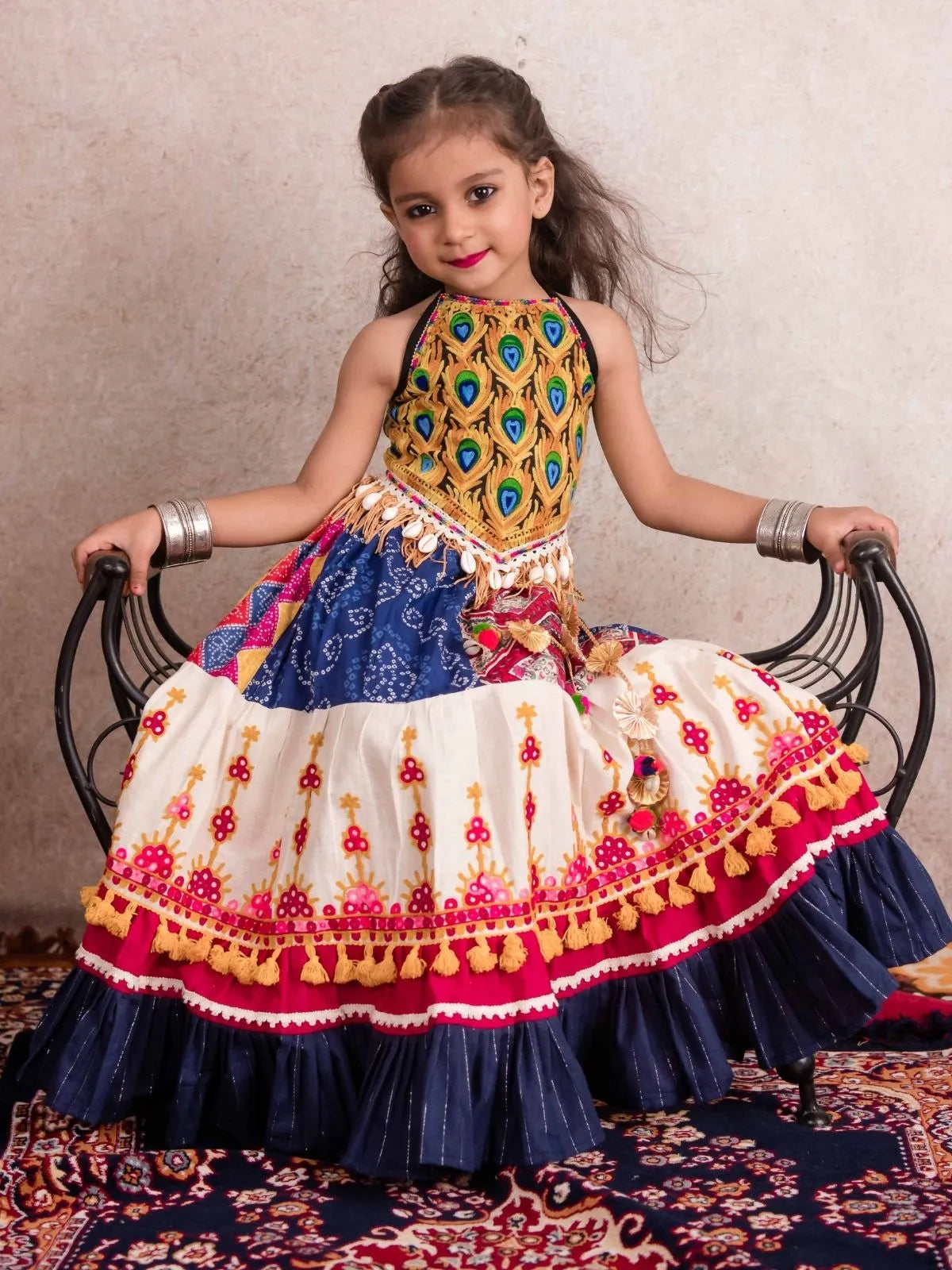 Morpankh Multicolour Chaniya Choli for Girls