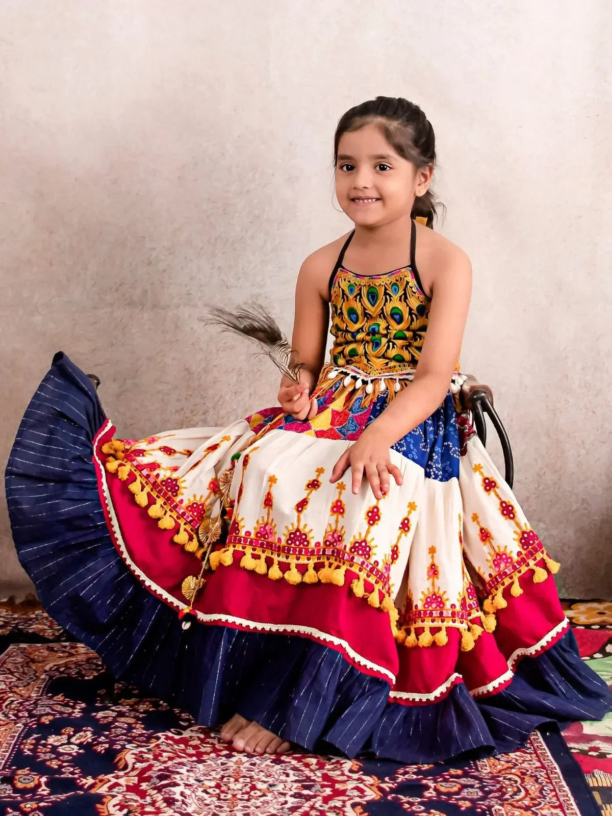 Morpankh Multicolour Chaniya Choli for Girls